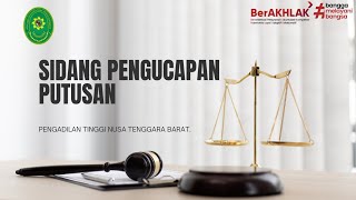 Sidang Pengucapan Putusan Perkara Perdata Banding No. 149/PDT/2023/PT MTR
