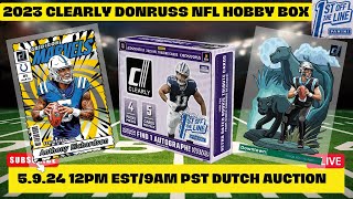 1ST OFF THE LINE 2023 PANINI CLEARLY DONRUSS NFL TRADING CARD BOX DUTCH AUCTION LIVE