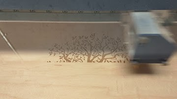 Closeup of Epilog Laser Engraver in Action