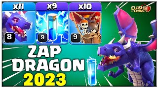 Dragon Attack With Zap😲 !! Best Th13 Zap Dragon Attack👌 Strategy 2023 | Clash of Clans