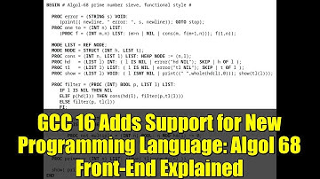 GCC 16 Adds Support for New Programming Language: Algol 68 Front-End Explained