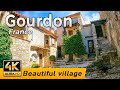 Gourdon france  a little architectural beautiful village  walking tour 4k