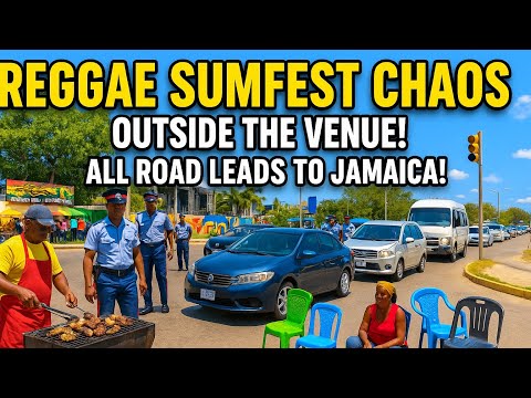 REGGAE SUMFEST CHAOS outside the venue! ALL road leads to Jamaica!