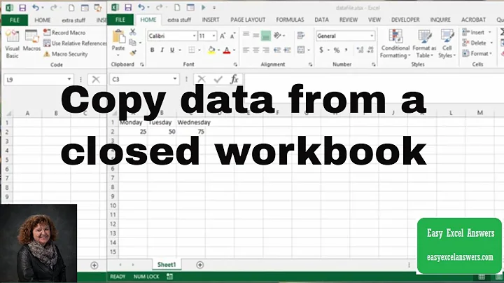 Copy data from a closed workbook with VBA in Excel