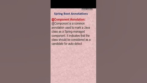Spring boot annotations- @Component annotations #springbootannotation #@componentannotation #java