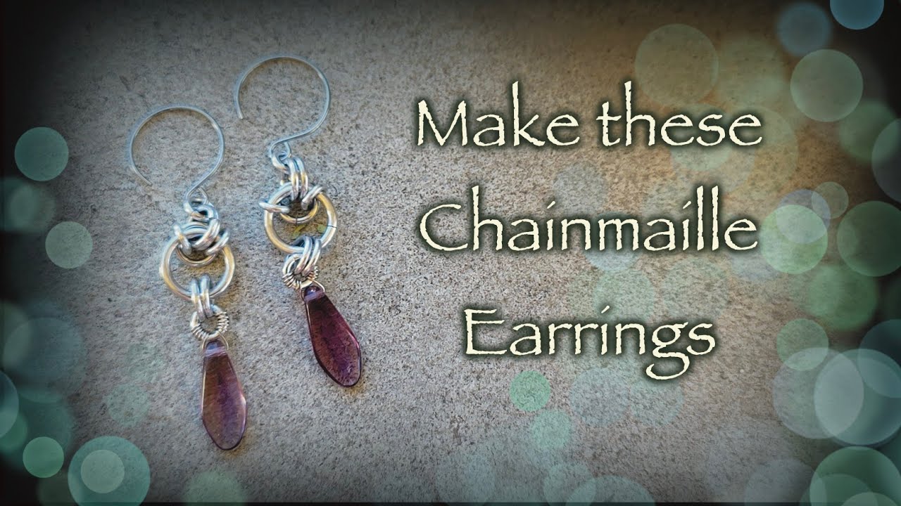 Chainmaille Moon and Dagger Earrings - YouTube