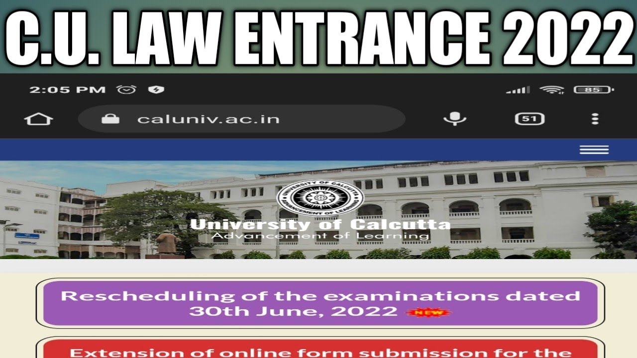 C.U. Law Entrance Form Fillup 2022??