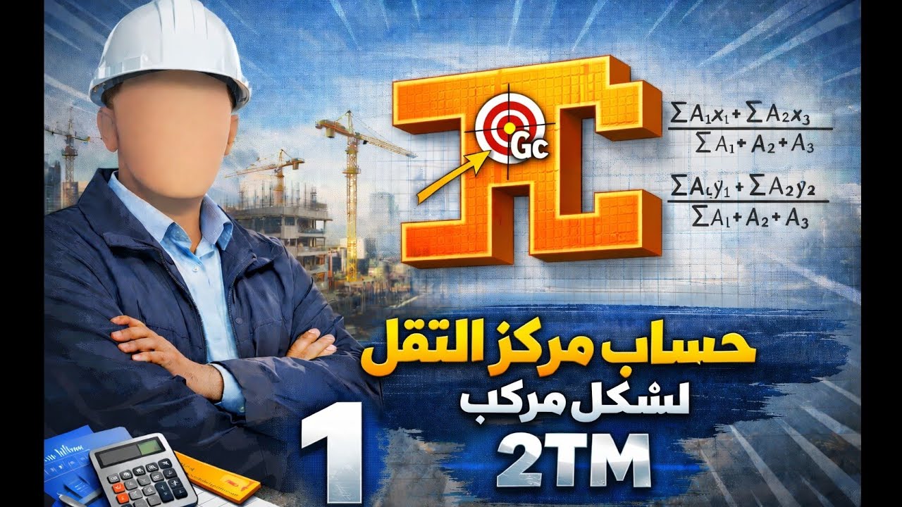 مركز الثقل 1 - حساب احداثيات مركز الثقل - السنة الثانية هندسة مدنية (الميكانيك المطبقة)