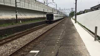 ８１３系・８１７系快速　西牟田駅を通過　ＪＲ九州　鹿児島本線　２０１７年５月２日