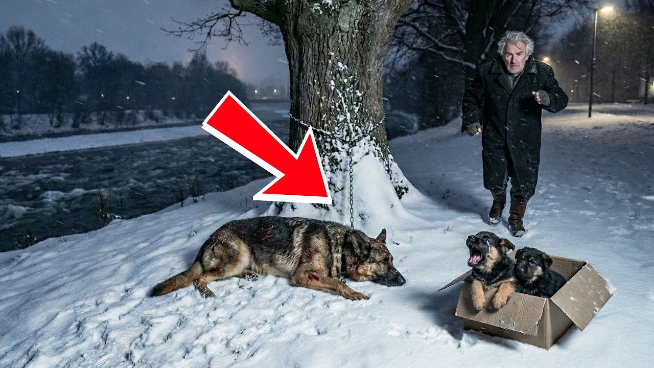 Schäferhündin fleht um ihre Welpen – Die Reaktion des alten Witwers ist unbeschreiblich!