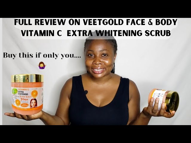 Combo Huile Blanchissante & Gommage VEET GOLD - Vitamine C - 1000ml + 700g - Bio & Végan
