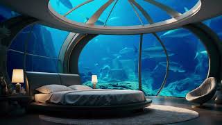 Underwater Bedroom Ambience🐟Relaxing Piano Music For Stress Relief, Sleep, Peaceful Escape, Relax