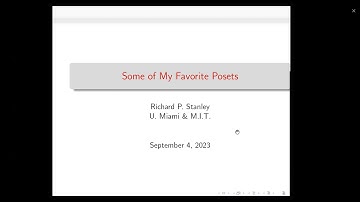 ICECA2023 - Richard Stanley - International Conference on Enumerative Combinatorics & Applications