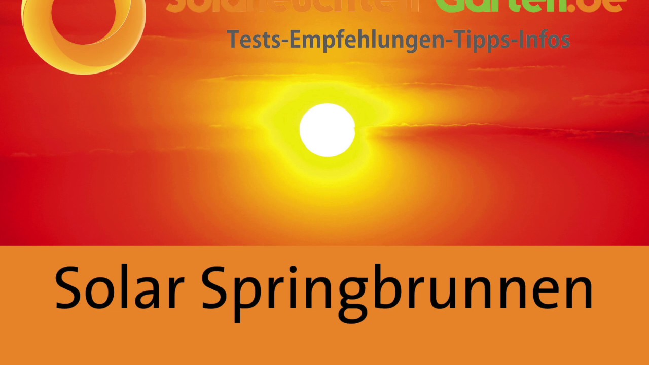 Solar Springbrunnen Youtube