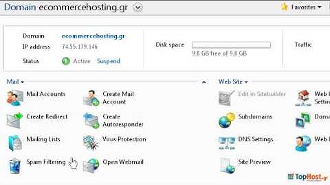 Plesk 9: Eνεργοποίηση antispam φίλτρου