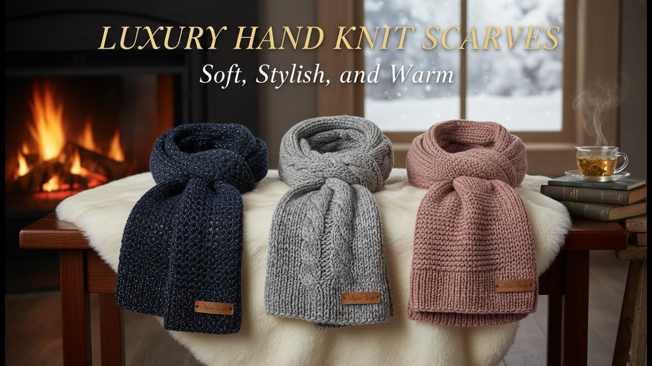 “Luxury Hand Knit Scarves – Soft, Stylish, and Warm”