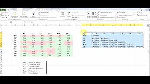 Calculating covariance matrix using Excel