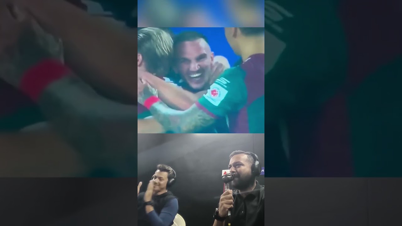 Commentary box view of d “Great Greg Stewart” goal 