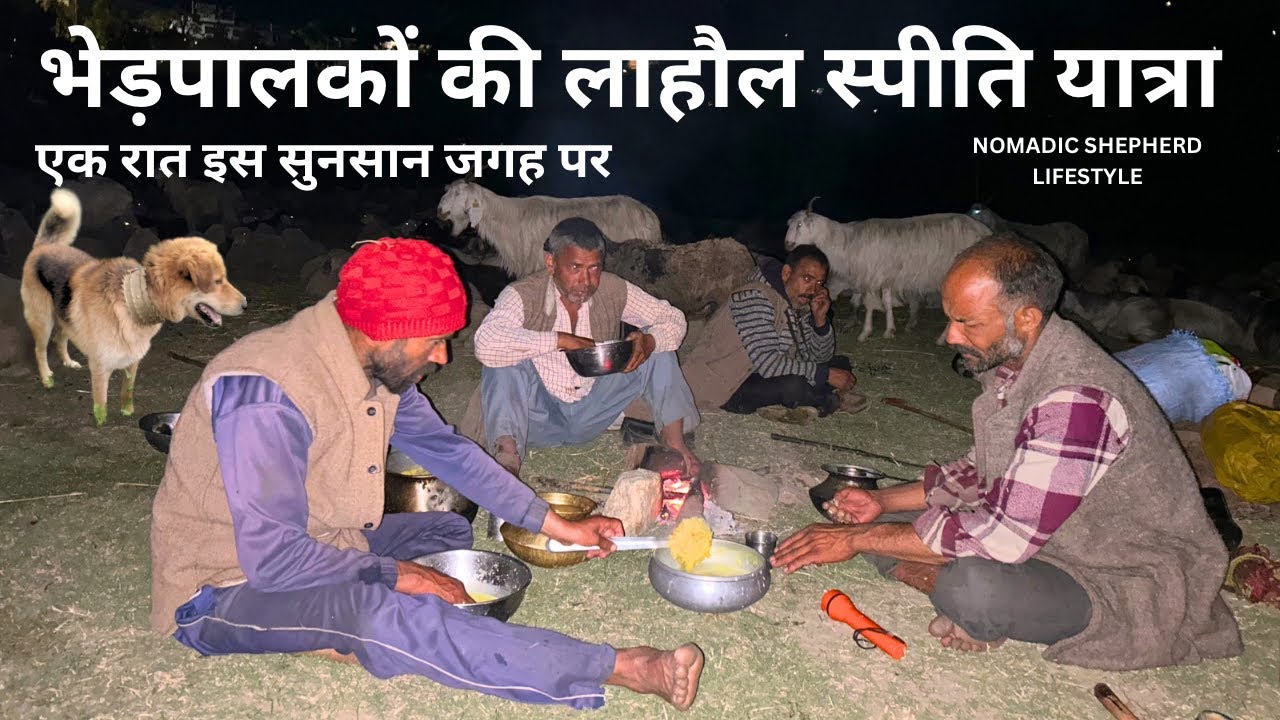 घुमंतू चरवाहों की लाहौल स्पीति यात्रा || नदी के किनारे सुनसान जगह पर बिताई एक रात Nomadic Shepherd