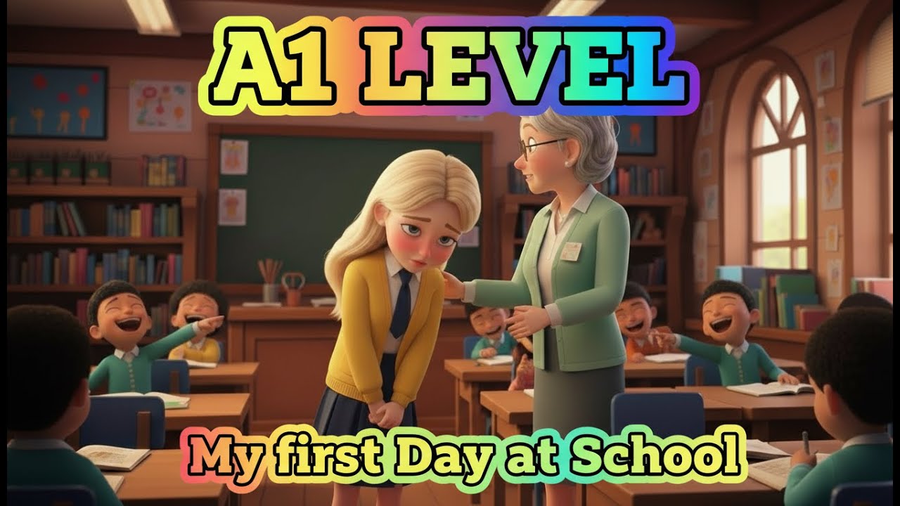 LEARN ENGLISH. My FIRST Day at SCHOOL. A1 Level English. 