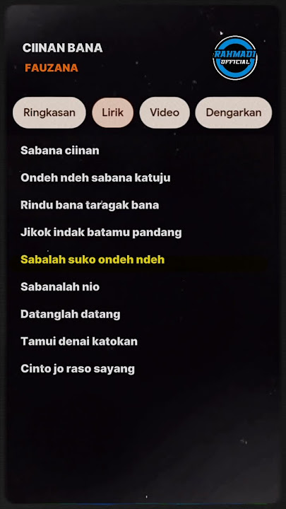 lirik lagu ciinan bana fauzana #liriklagu #lirikvideo #lirikciinanbana #fauzana #laguminang