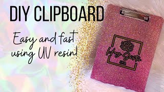 Easy DIY glitter clipboard tutorial using UV Resin and fast set epoxy screenshot 3