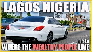 Lagos Nigeria, where the wealthy people live  4 K Immersive Motorcycle Ride in Nigeria