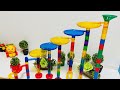 3 Minutes Satisfying Reverse Marble Run race ASMR ♡ Kumi Kumi Slope ♡ EP. 35 ♡ Colorful Marbles