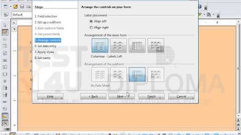 Create a new form, in columnar-labels left layout, that will display all fields of the Movies...