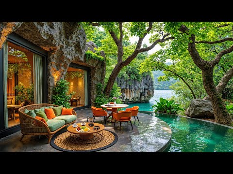🍃 Tranquil June Forest Café Jazz Music | Morning Smooth Jazz & Calm Nature Therapy for Stress Relief