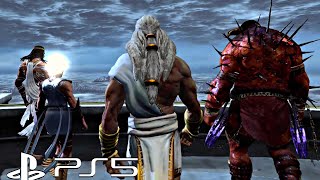 GOD OF WAR PS5  Gods Vs TITANS & Kratos Fight Scene At Mount Olympus (4K Ultra HD PS5)