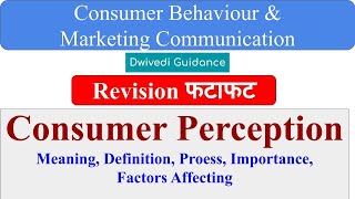 Consumer Perception, Meaning, Definition, Process, Consumer Behaviour and marketing communication