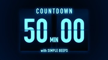 50 Minutes Countdown Timer 🔵 Flip Clock with Simple Beeps