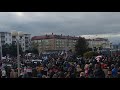 Протестующие идут в направлении центра города на Партизанском марше 18 октября в Минске