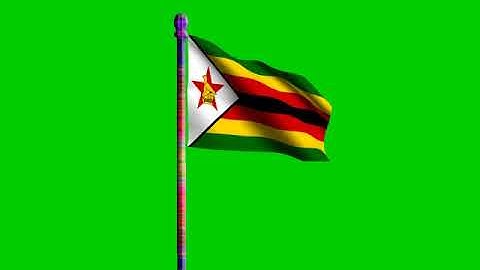 Flag of Zimbabwe 3D Flag Pole Animation Green Screen