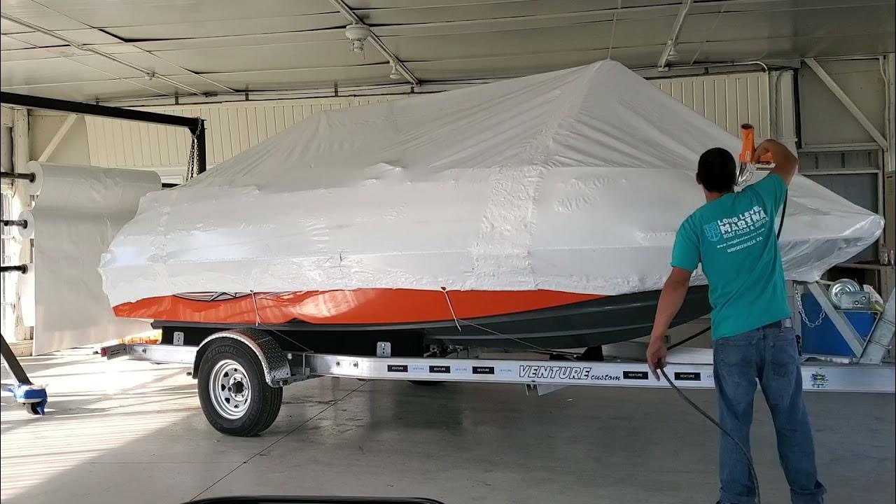 Boat Shrinkwrapping Time To Winterize! YouTube