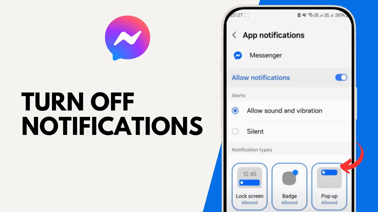How to Turn Off Notifications on Messenger App - YouTube