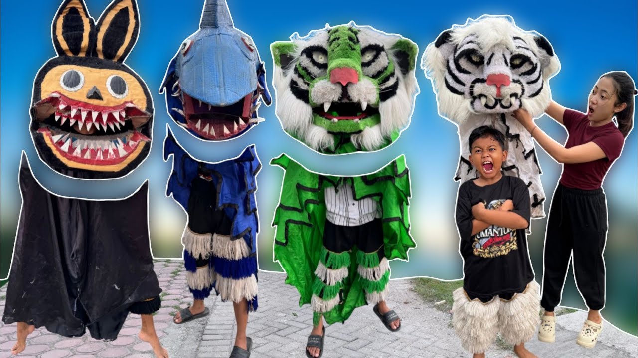 VICHO DAN KAK RACEL MENCOCOKKAN KEPALA BARONGAN BAIK DAN BARONGAN JAHAT LAGI 