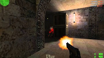 Counter strike 1.6 gameplay de_dust 1 player vs 8 easy bots