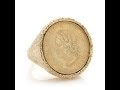 Bellezza Bronze "Lira" Coin Textured Ring