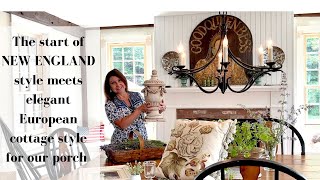 Colonial Cottage Style Porch Renovation With Elegant Thrifted Finds!