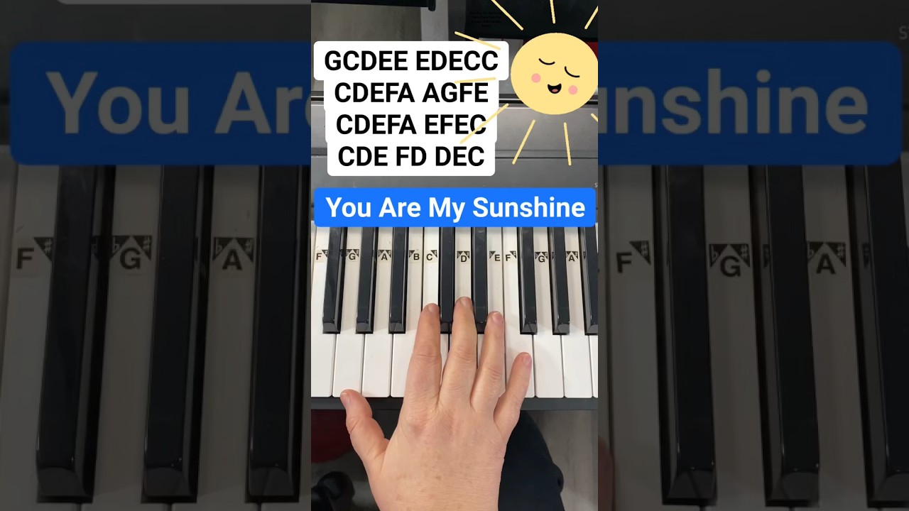 You Are My Sunshine Piano Easy Tutorial ☀️♥️🥰 #piano #pianotutorial # ...