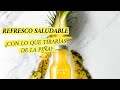 Cómo hacer REFRESCO DE PIÑA casero con LA CÁSCARA DE LA PIÑA