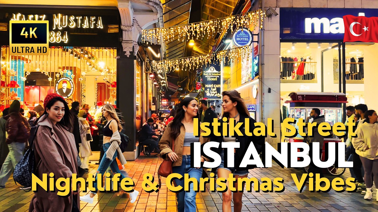 🇹🇷Istanbul Christmas Vibes 2025 | Festive Cheer at Istiklal Street & Taksim Night 4K Walking Tour
