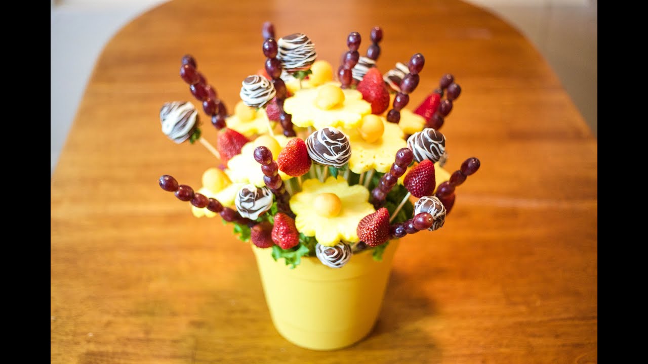 How to make Edible Fruit Bouquet Arrangements! - YouTube