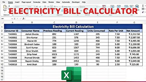 Electricity Bill Calculation in Microsoft Excel | Electricity Bill Formula in MSExcel.