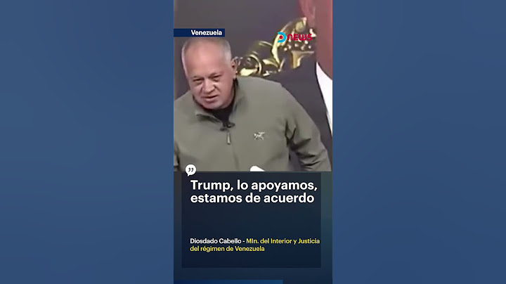 Diosdado Cabello: "Lo apoyamos, Trump"