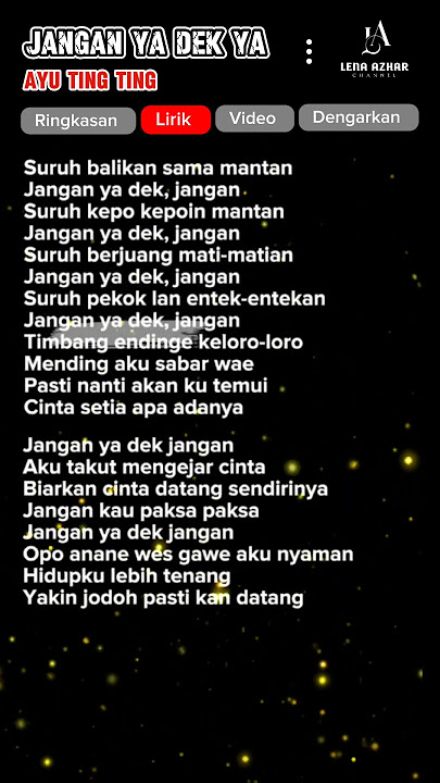 Lirik Lagu Jangan Ya Dek Ya ||Ayu Ting Ting||Viral tiktok terbaru 2024 #liriklagu #laguviral