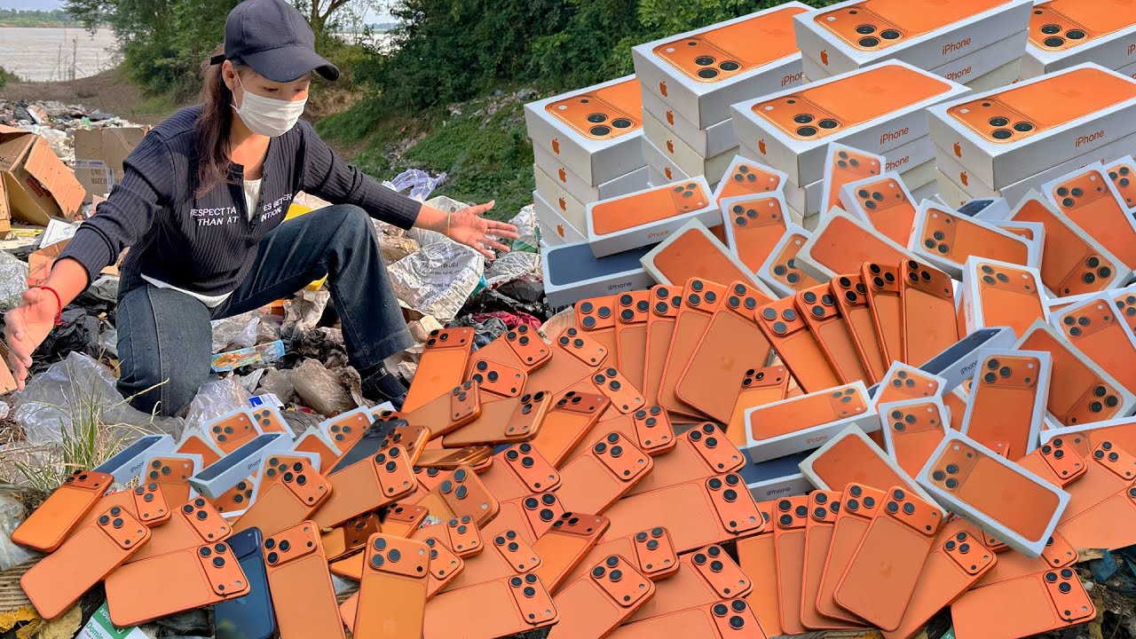 Was!! Amazing!! i found a lots of New iPhone 17 Pro Max at the garbage dump !! Restore Cracked Phone