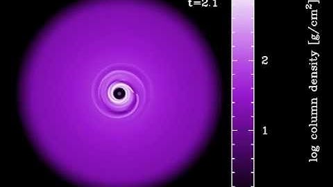 A 5 Jupiter mass planet embedded in a low-surface density disc